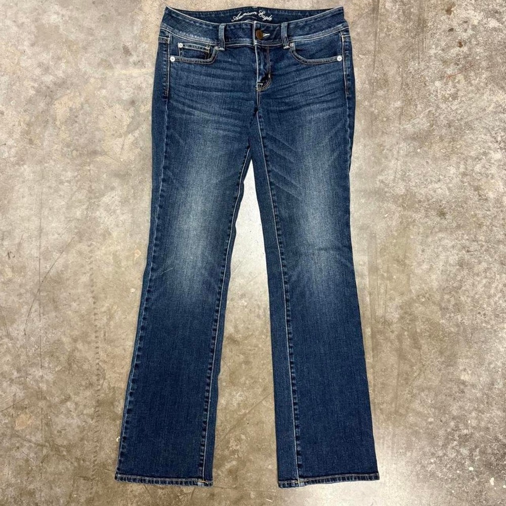 American Eagle Slim Bootcut Jeans Women 6 Long Dark Wash Y2K Denim 30x33